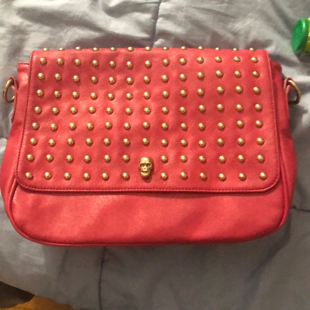 Pink Purse with Skull and studs